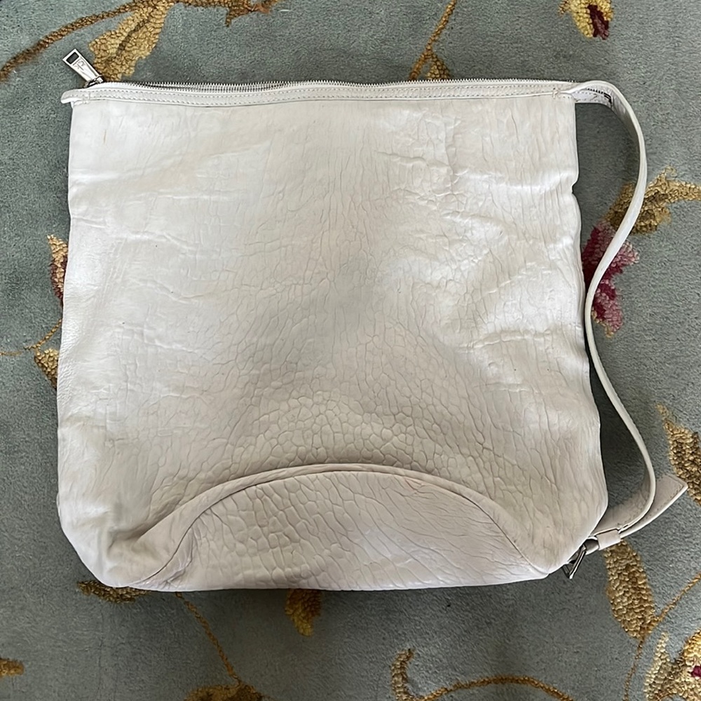 Large white Calvin Klein Bag. New never been used. 100% Lamb Leather